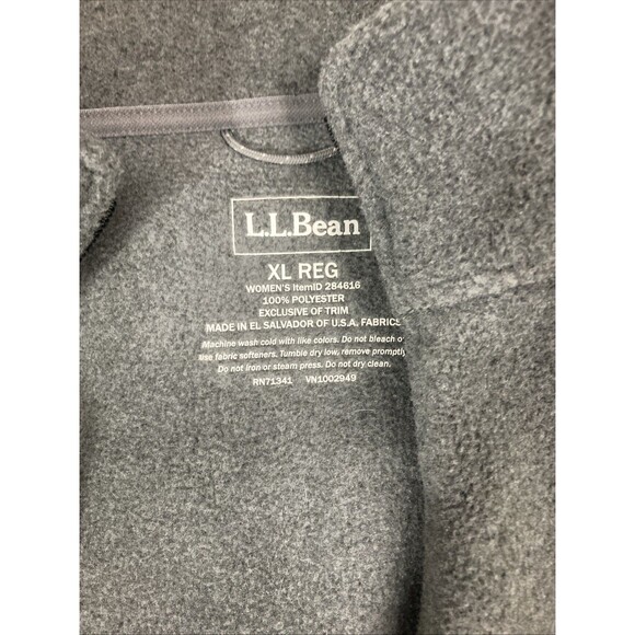 LL Bean Vest Women XL Gray Fleece Jacket Coat Performance Full Zip Polartec - Picture 7 of 13